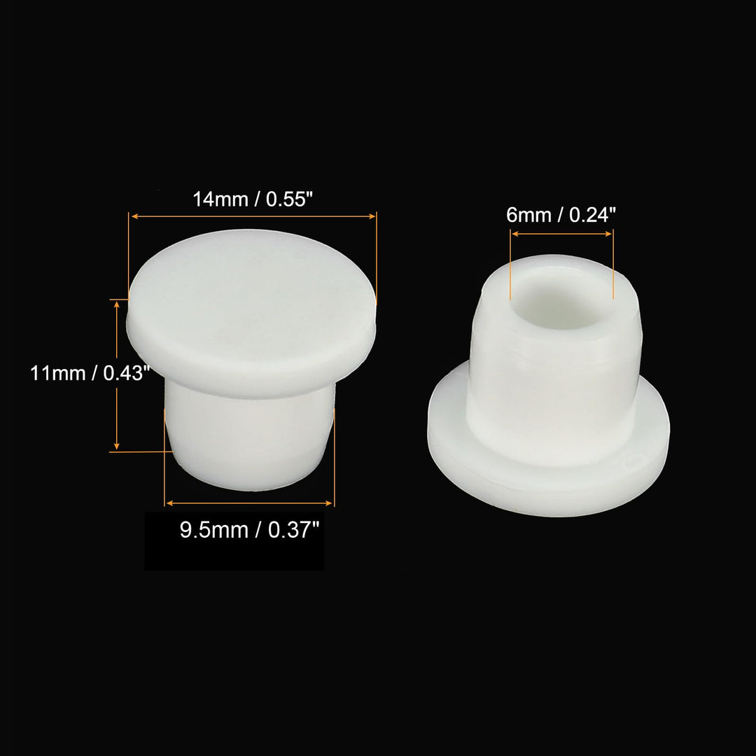 MECCANIXITY Silicone Rubber Hole Plug White Soft Flexib