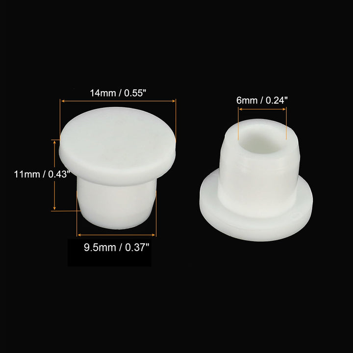 MECCANIXITY Silicone Rubber Hole Plug White Soft Flexib