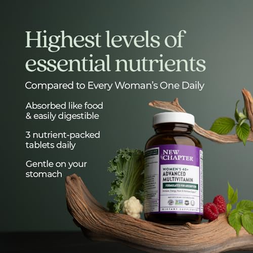 Women&#39;s Multivitamin 40+ Advanced Formula for Heart, Hormone, Immune &amp; Energy Support, Higher Levels of Whole-Food Fermented B Vitamins +D3, Made with Organic Non-GMO Ingredients, 96 Count