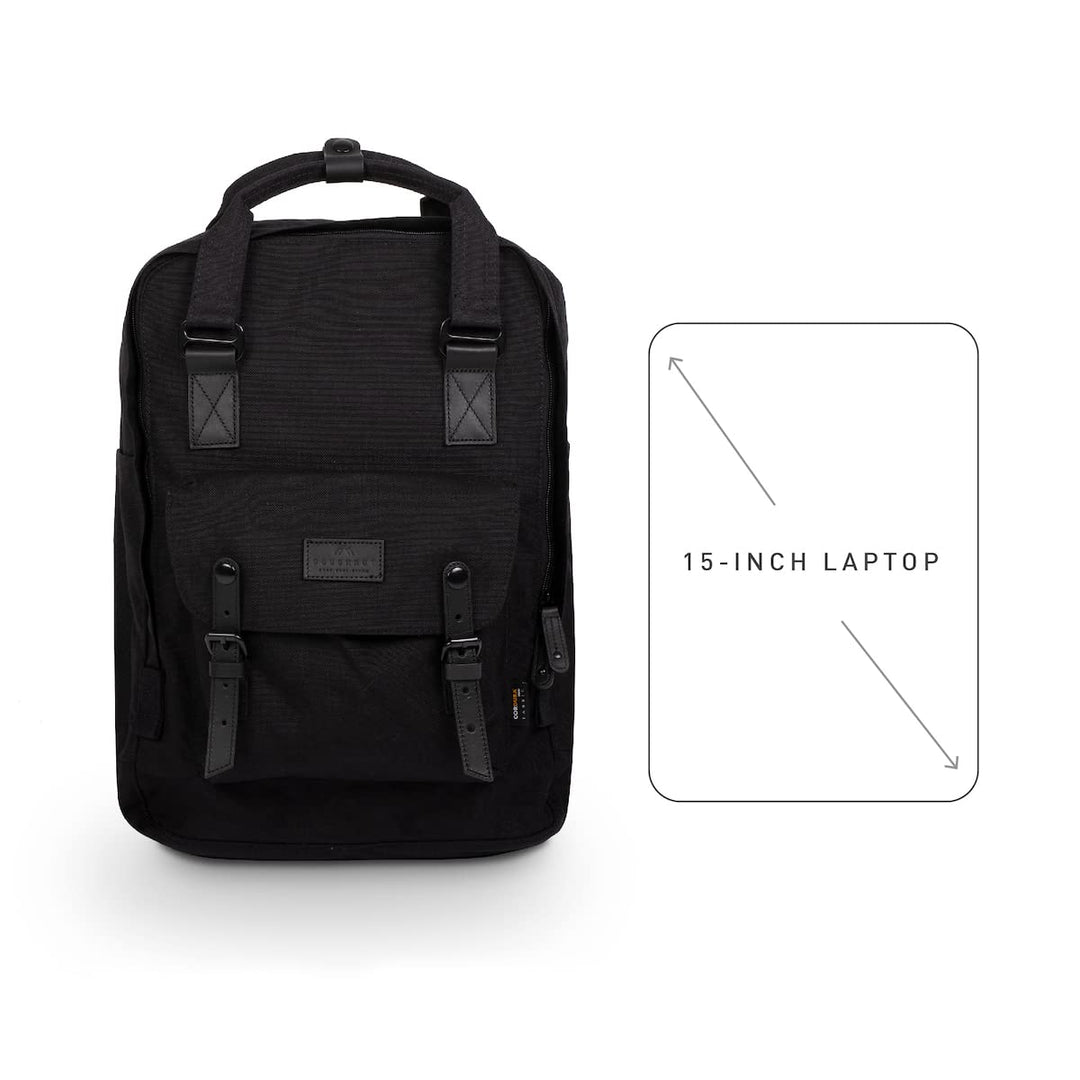 Macaroon Large Condura Black Series 18L Travel College School Lightweight Casual Bookbag Backpack for Women Girls with Laptop Compartment Fit 15Inch Notebook