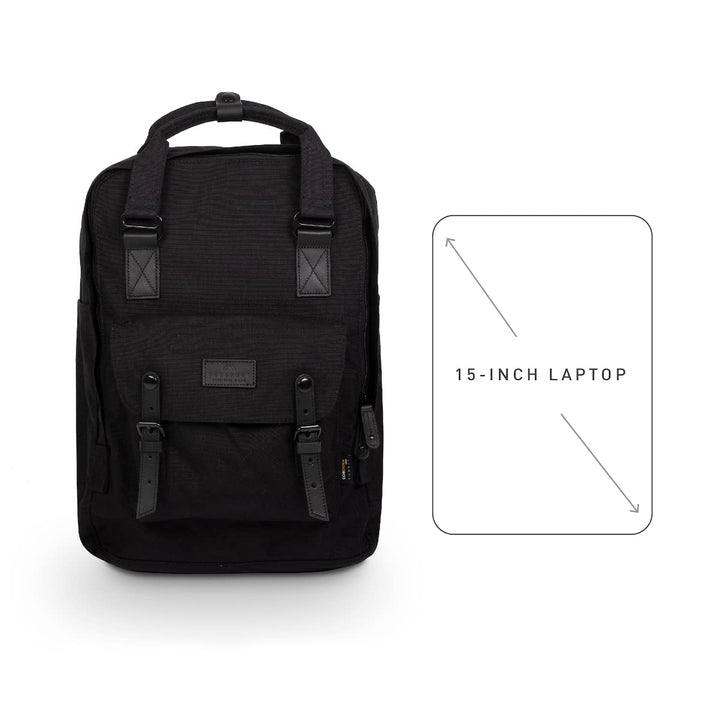 Macaroon Large Condura Black Series 18L Travel College School Lightweight Casual Bookbag Backpack for Women Girls with Laptop Compartment Fit 15Inch Notebook