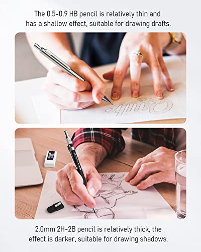 Nicpro 6PCS Art Mechanical Pencil Set, 3PCS Metal Draft