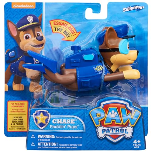 Paw Patrol Paddlin&#39; Pups Pool Toys &amp; Outdoor Games, Bath Toys &amp; Pool Party Supplies for Kids Aged 4 &amp; Up, No Batteries Required, Chase