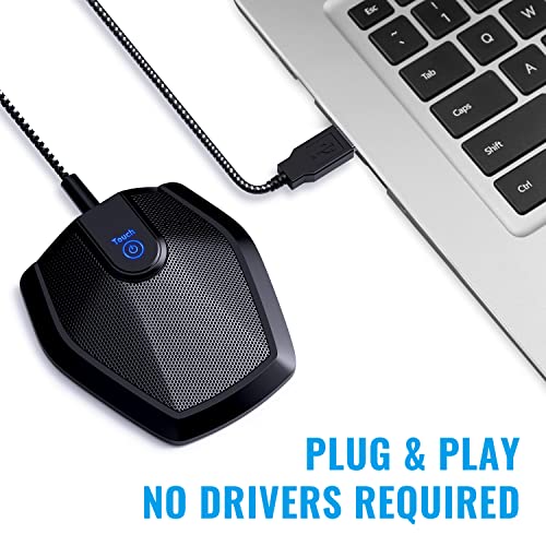 Conference USB Microphone, Omnidirectional Condenser PC Mic for Video Conference, Recording, Skype, Online Class, Court Reporter, Plug &amp; Play Compatible with Mac OS X Windows PC Compute, G11