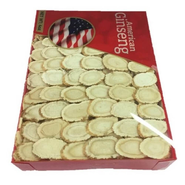 Hand-Selected A Grade American Ginseng Medium Slice (4 Oz. Box)