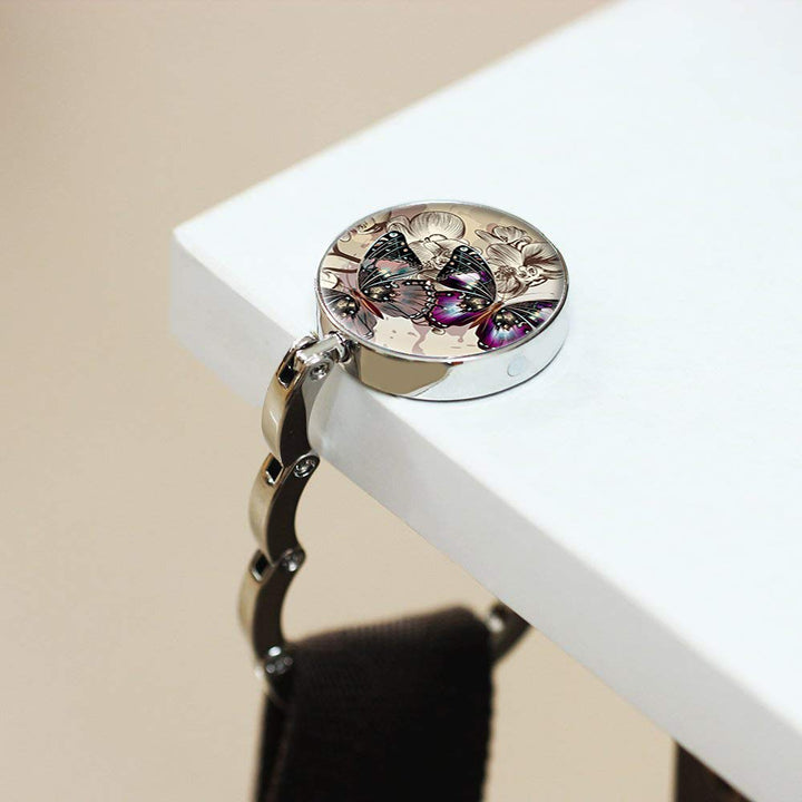 Bright Butterfly Purse Hanger Purse Hook for Table Foldable Handbag Storage Folding Decor Table Hook