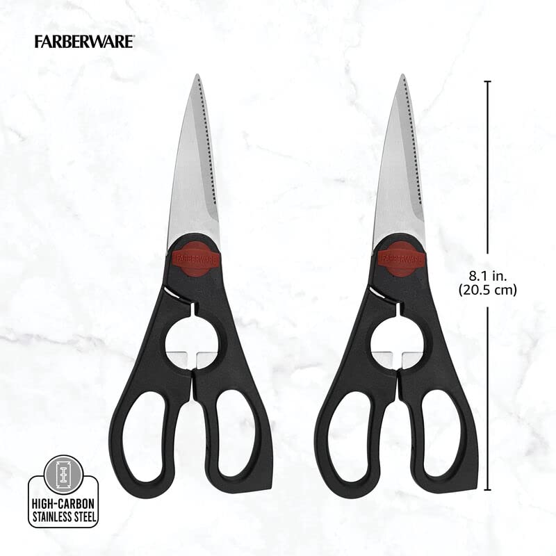 2-Piece Stainless Steel Utility Shears, Black