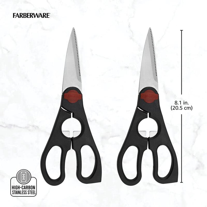 2-Piece Stainless Steel Utility Shears, Black