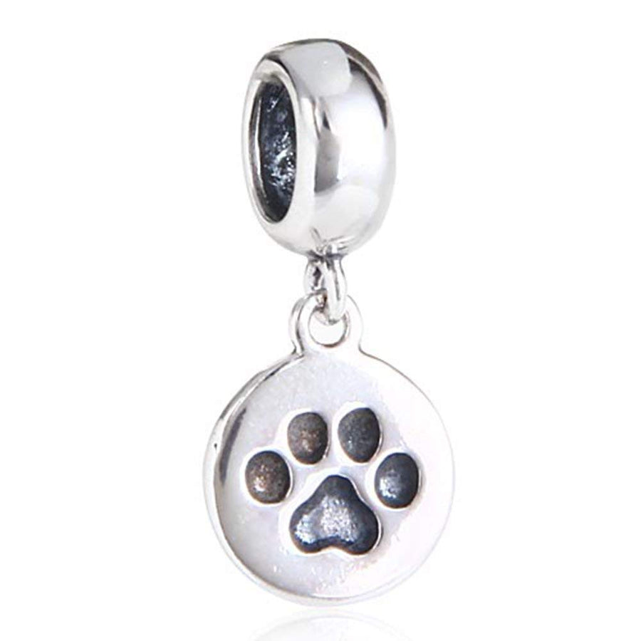 Puppy Dog Paw Charm 925 Sterling Silver Pet Charm Dog Charm for Bracelet (B)