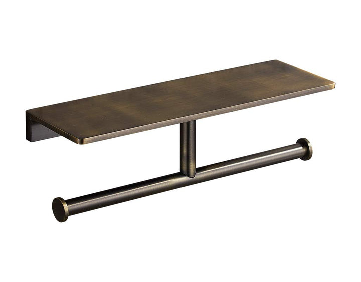 Sanliv Gold Toilet Paper Holder,Double Roll Toilet Paper Holder with Bathroom Storage Shelf,Wall Mount Brass Toilet Tissue Dispenser for Home and Hotel