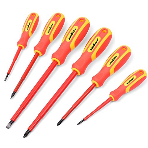 6-Piece 1000v Insulated Screwdriver Set, Magnetic Tip Electrician screwdriver Set (Insulated Screwdriver Set)