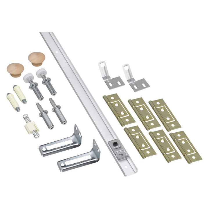 N343-749 391D Folding Door Hardware Set in White,72 Inch