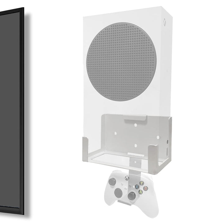 Wall Mount for Xbox Series S (Mount The Console &amp; Accessories on Wall Near or Behind TV Left/Right), Wall Shelf Bracket Kit for XSS System