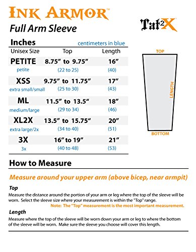 Ink Armor Full Arm Tattoo Cover Up Sleeve Cover Up Tattoos at Work or School - UV Protection - Made in The USA!