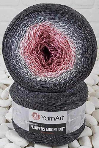 YarnArt Flowers Moonlight Glitter Cotton Yarn, Soft, Ra