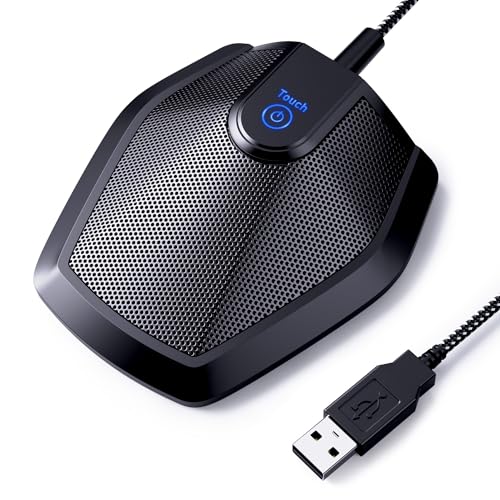 Conference USB Microphone, Omnidirectional Condenser PC Mic for Video Conference, Recording, Skype, Online Class, Court Reporter, Plug & Play Compatible with Mac OS X Windows PC Compute, G11