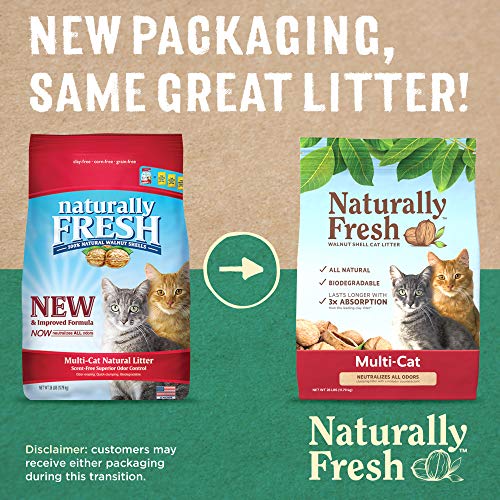Cat Litter Made From Walnut Shells, Unscented, Multi-Cat, Upcycled, Low Dust, Sustainable, 26 Lbs