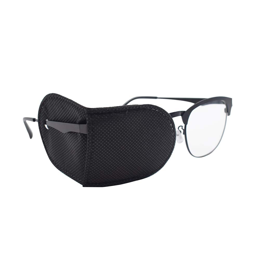 FCAROLYN 6pcs Eye Patches for Glasses (Large Size,Black