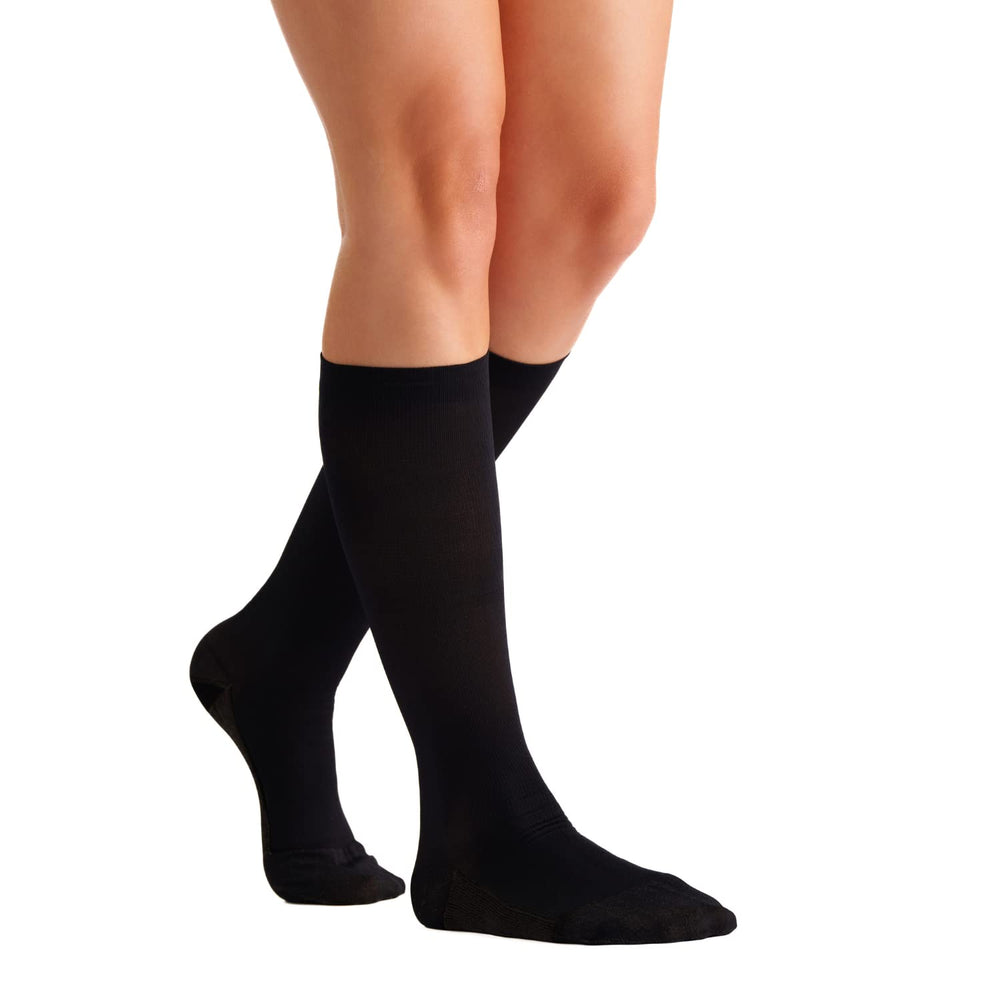 Men's Copper USA Made Compression Socks 20-30 mmHg Firm Pressure Everyday Support Stockings (XL, Black)