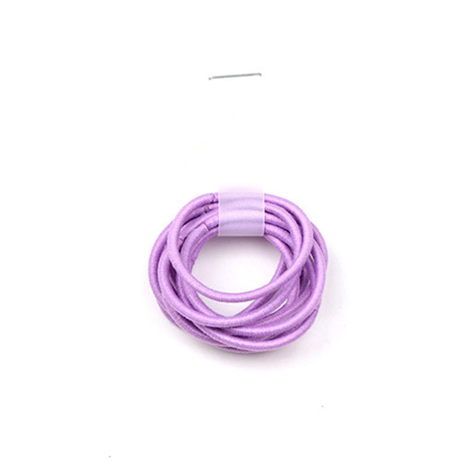 10 Pcs, Purple: 2.4 Cm Elastic Bands Hair Ties Children Rubber Hair Headbands - 10 Pcs (Purple)