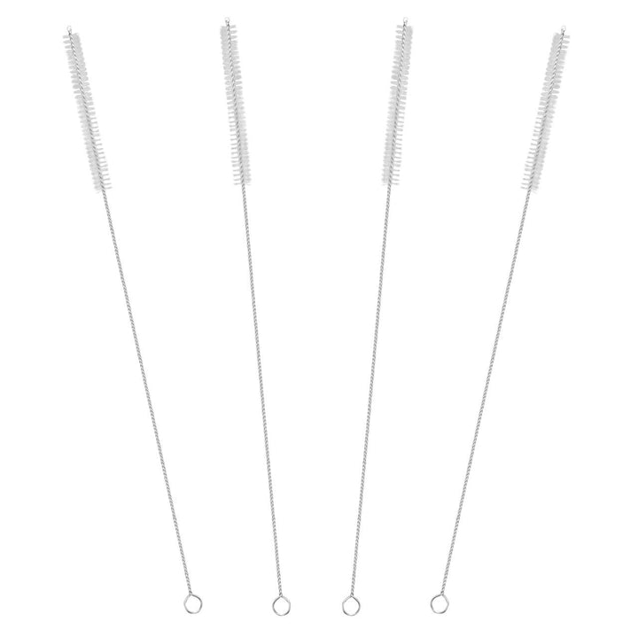 Drinking Straw Cleaning Brushes Set 15 Extra Long 10mm Extra Wide Pipe Tube Cleaner Nylon Bristles Stainless Steel Handle - 15 x 3/8 (10mm) - Set of 4