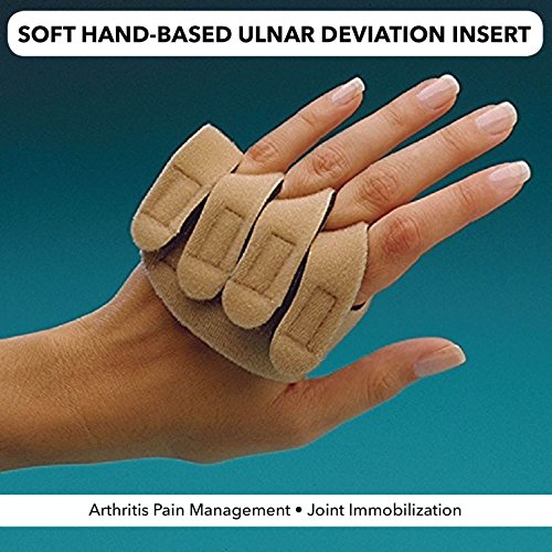 Rolyan Soft Hand-Based Ulnar Deviation Insert for Left Hand, Short Splint Insert for Joint Alignment, Aligns The Knuckle Joints in The Hand and Fingers for Pain Relief and Mobility, Medium