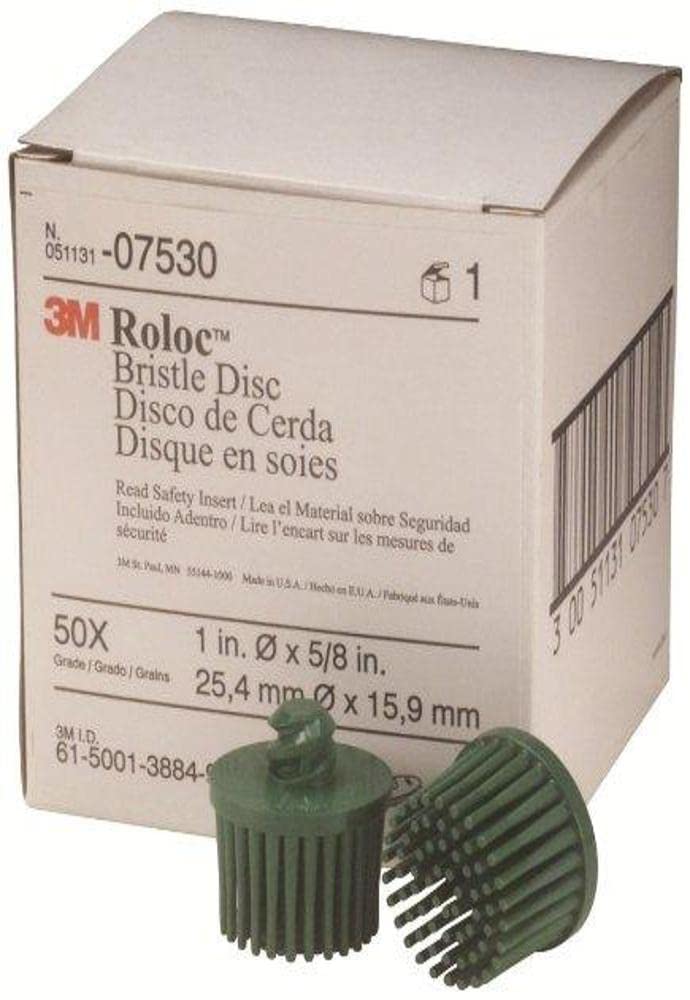 3M 07530 Roloc Bristle Disc, Green