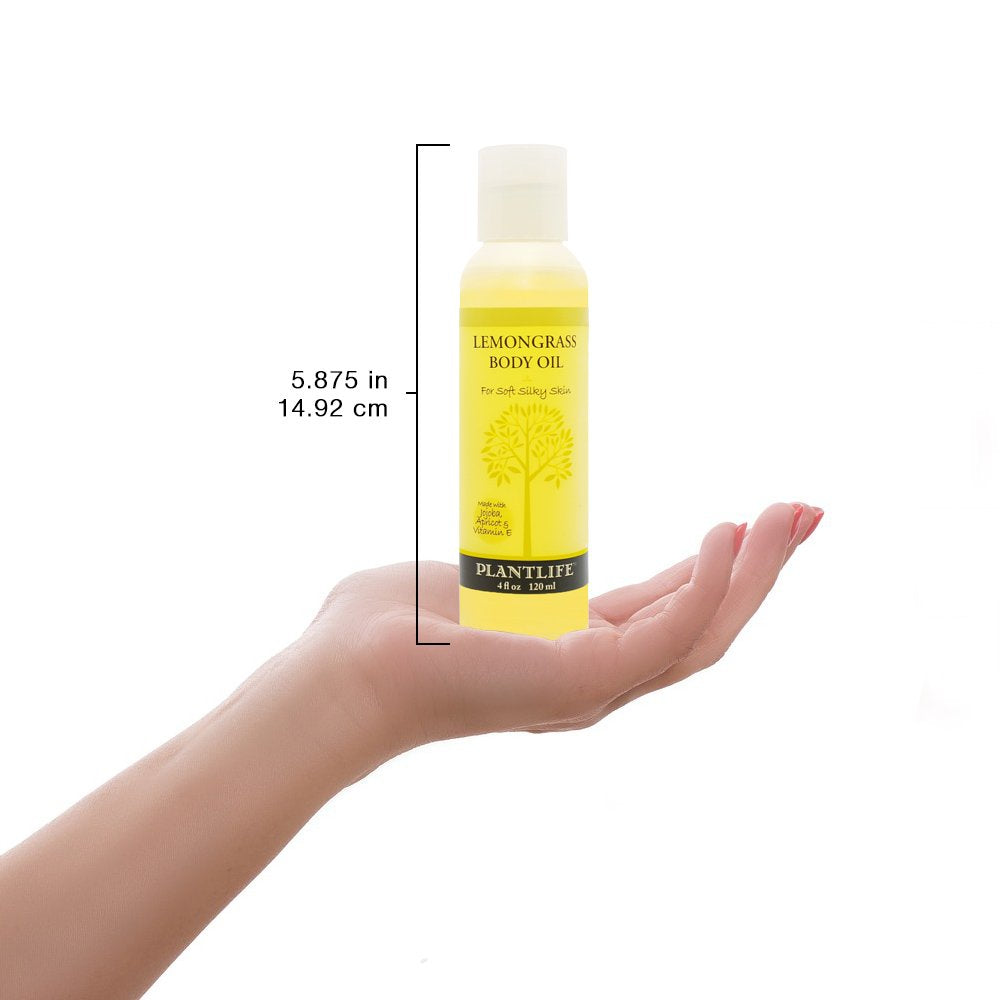 Lemongrass Body &amp; Bath Oil with Vitamin E, Apricot &amp; Jojoba - 4oz.