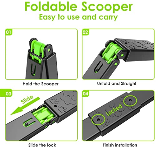 Pooper Scooper 28 Long Handle Portable Pet Poop Scooper for Large and Small Dogs,High Strength Material and Durable Spring,Great for Lawns, Grass, Dirt, Gravel