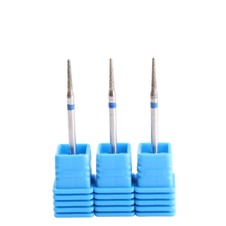 B: Mzcmsl 3Pcs Needle Shaped Cuticle Bits, 3/32 Shank Diamond E File Bit, Under Nail Drill Bit for Manicure Machine