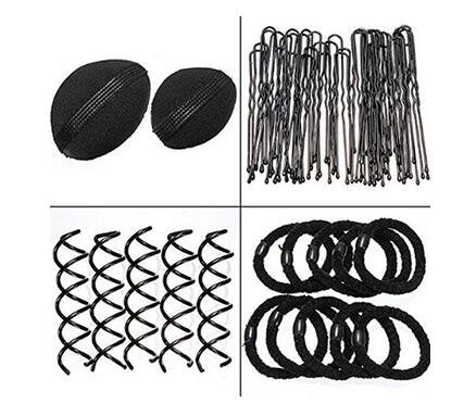 1Set Hair Tie Donut Ring Ropes Hairpins Pin Barrette Rubber Band Bun Insert Bump Up Maker Clip Comb Braid Ponytail Holder Twist Hairband Chignon Pads Diy Hair Style Styling Braidin