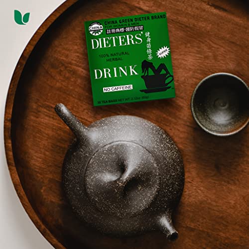 Uncle Lee&#39;s Tea China Green Dieters Tea Caffeine Free, 2.12 Oz, 30 Count