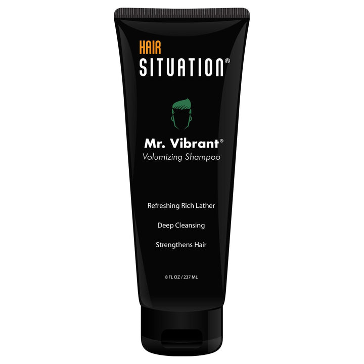 Mr. Vibrant Volumizing Mens Shampoo –Deep Cleansing, Strengthening &amp; Nutrient-Rich Formula: With Biotin, Vitamin A, E, B5 &amp; B6, Tea Tree Oil &amp; More. Free of Sulfates &amp; Parabens