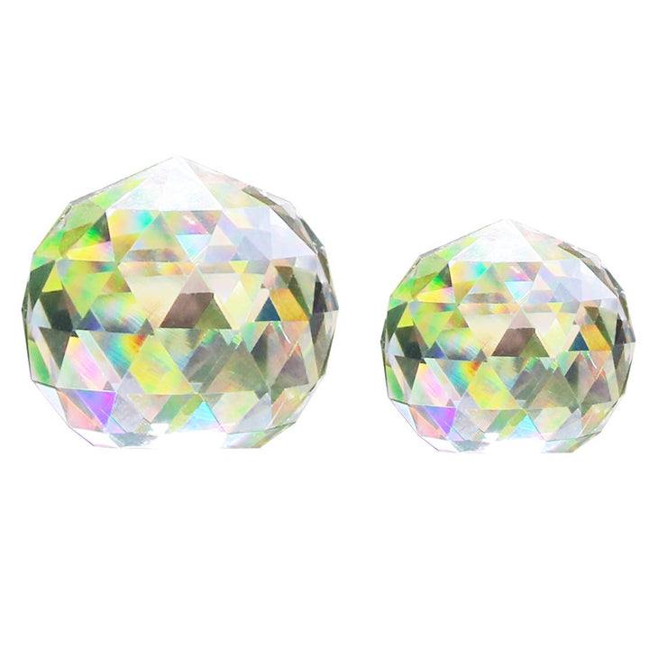 2 Pack Clear Crystal Ball Prism Window Rainbow Maker Window Prisms Suncatcher for Feng Shui, (80mm+60mm)