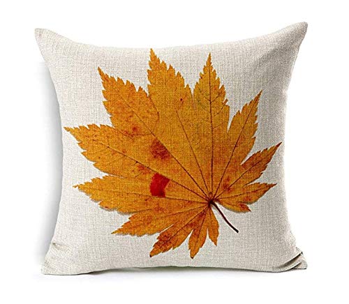 Fall Decor Cotton Linen Leaves,Maple Leaf Autumn Decorations Cushion Covers 18 x 18 Inch Sofa Home Decor Throw Pillow Case for Bed Pillow Covers Set of 4