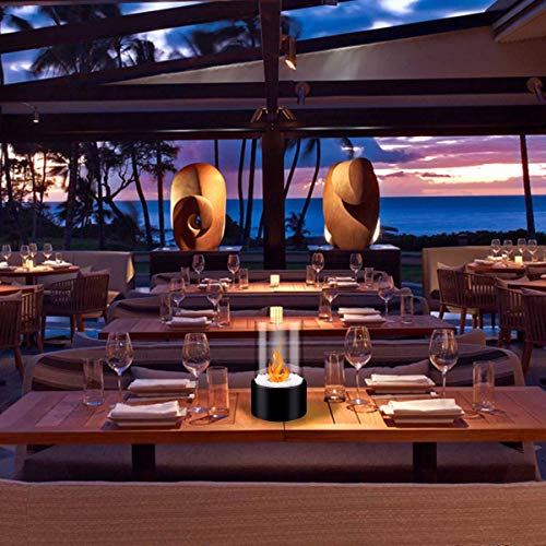 BRIAN &amp; DANY Tabletop Fire Pit, Mini Portable Indoor Fire Pit Tabletop Fireplace, Ethanol Table Top Firepit Bowl Decor Home Patio Balcony Outdoor, Black