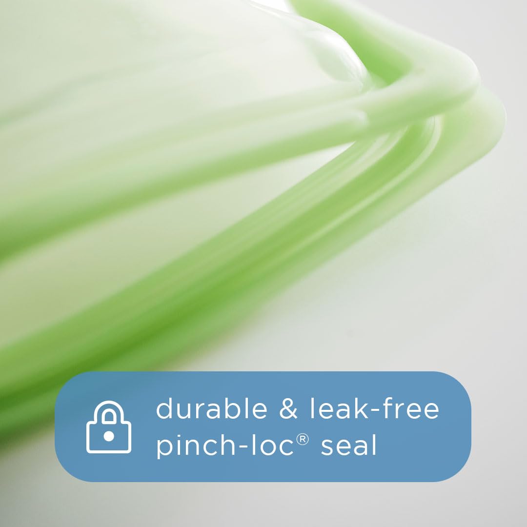 Platinum Silicone Food Grade Reusable Storage Bag, Clear (Snack) | Reduce Single-Use Plastic | Cook, Store, Sous Vide, or Freeze | Leakproof, Dishwasher-Safe, Eco-friendly | 12 Oz