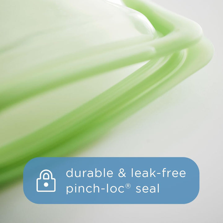 Platinum Silicone Food Grade Reusable Storage Bag, Clear (Snack) | Reduce Single-Use Plastic | Cook, Store, Sous Vide, or Freeze | Leakproof, Dishwasher-Safe, Eco-friendly | 12 Oz