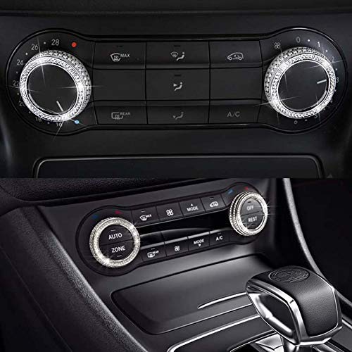 Pursuestar Bling Bling Crystal Air Conditioner Control Switch Knob Regulator Caps Diamond Cover Decals Decorations Trim for Mercedes-Benz A B Class CLA GLA GLE GLS GLK ML CLS