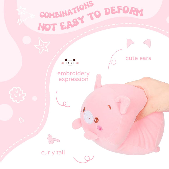 AIXINI 8 inch Cute Pink Pig Plush Stuffed Animal Cylind