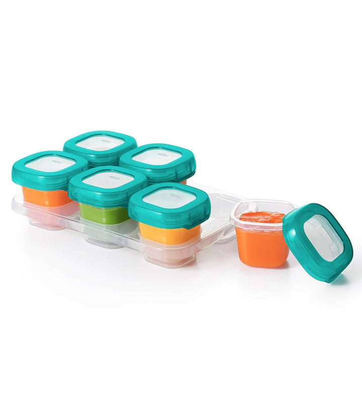 Tot Baby Blocks Freezer Storage Containers 2 Oz - Teal