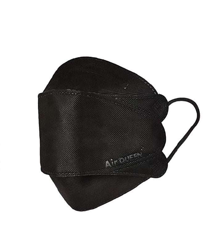 Black AirQueen Nano Fiber Filter Face Safety Mask for Adult, Individually Packaged, Made in Korea [Pack of 10]