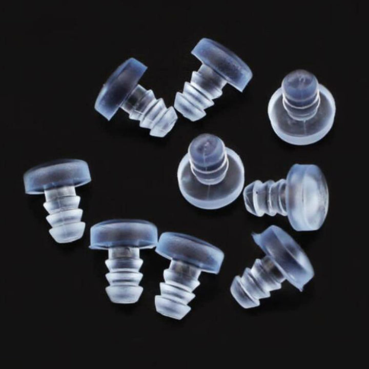 50 Pack 4.8mm Glass Top Table Bumpers with Stem, Clear Rubber Glass Table Bumper, Patio Table Spacers, for 3/16Inch Hole Furniture Cabinet