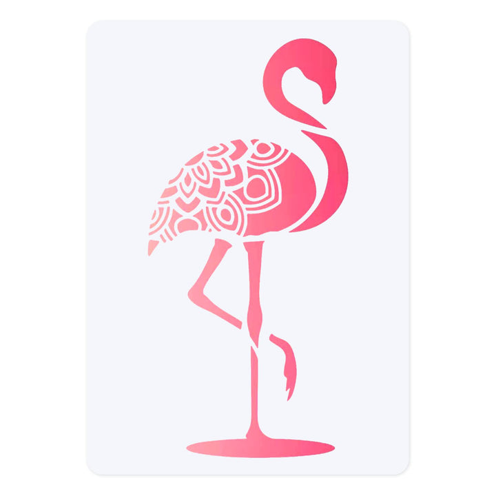 Large Size Flamingo Stencils 11.7x8.3 Inch Flamingo DIY Decoration Painting Stencils Mandala Flamingo Painting Stencil Bird Stencils Template for DIY Crafts Home Decor Wood Wall Painting