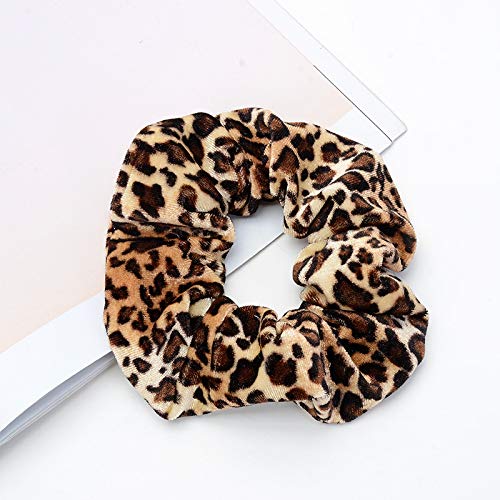 7 Pack Polka Dots Leopard Print Hair Scrunchies Long Hair Hair Eleastic Bands Scrunchy Hair Ties Ropes Ponytail Holders Cloth Bands Sleep, Shower or Make up Scrunchie for Girls and Women