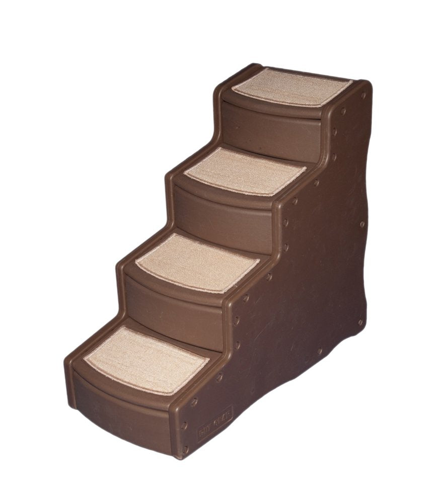 Easy Step IV Pet Stairs, 4 Step for Cats/Dogs, Removable Washable Carpet Treads, for Pets Up to 150lbs, No Tools Required, Available in 4 Colors