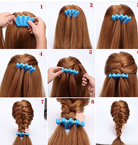 Hair Clip, Portable Roller Styling Tool DIY Bride Hair Braider Twist Braid Maker (Blue)