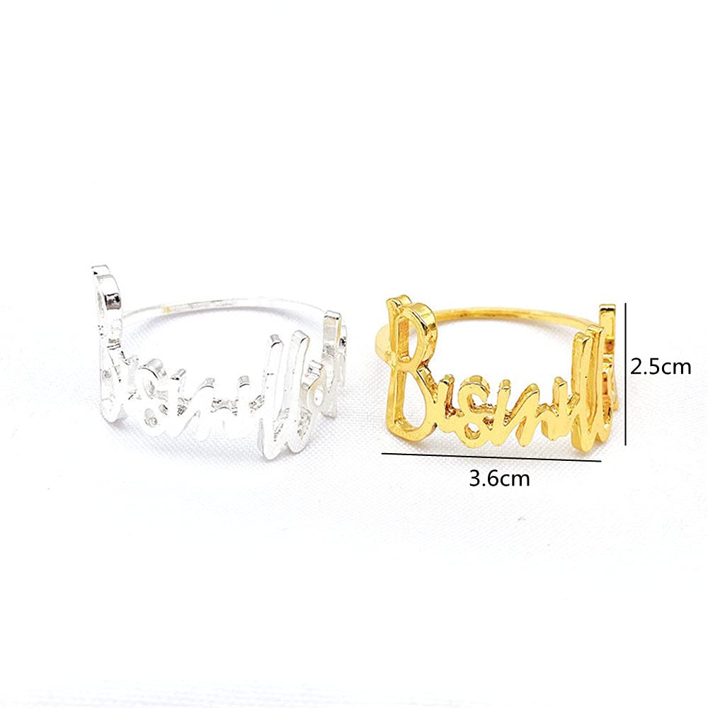 Napkin Rings- 6 Pcs Bismillah Letter Metal Napkin Ring 