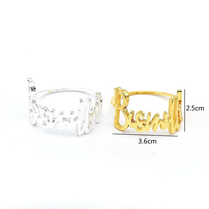 Napkin Rings- 6 Pcs Bismillah Letter Metal Napkin Ring 