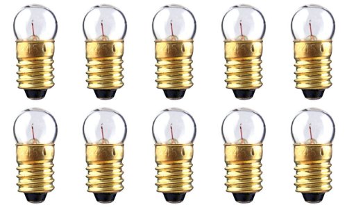 Industries #1446 Bulbs, 12 V, 2.4 W, E10 Base, G-3.5 Shape (Box of 10)